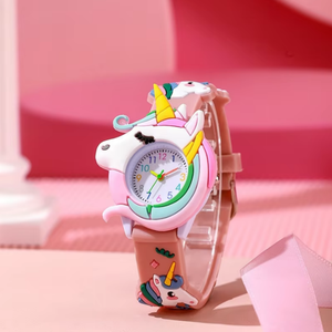 Nouveau dessin animé mignon étoiles arc-<span class=keywords><strong>en</strong></span>-ciel licorne montre à Quartz Gel de silice avec petits garçons et filles cadeaux de montre pour enfants - Product Image 3