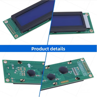 2002A dengan Lampu Latar Biru Pengontrol ST7066U Antarmuka 16Pin Modul LCD 116*37mm LCD Monokrom Pencerah Tinggi 5V 20*2