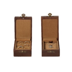 Wooden Jewelry <b>Box</b> <b>Ring</b> Necklace Storage Organizer Portable Engagement <b>Proposal</b> Diamond <b>Ring</b> Case Customizable Size Material - Product Image 1