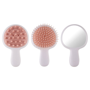 Set de Cepillos para el Cabello 3 en 1 con Forma de Hongo de Dibujos Animados con Espejo para Niñas, Cojín de Masaje para el Cuero Cabelludo, Peine, Cepillo para Lavar el Cabello - Product Image 6