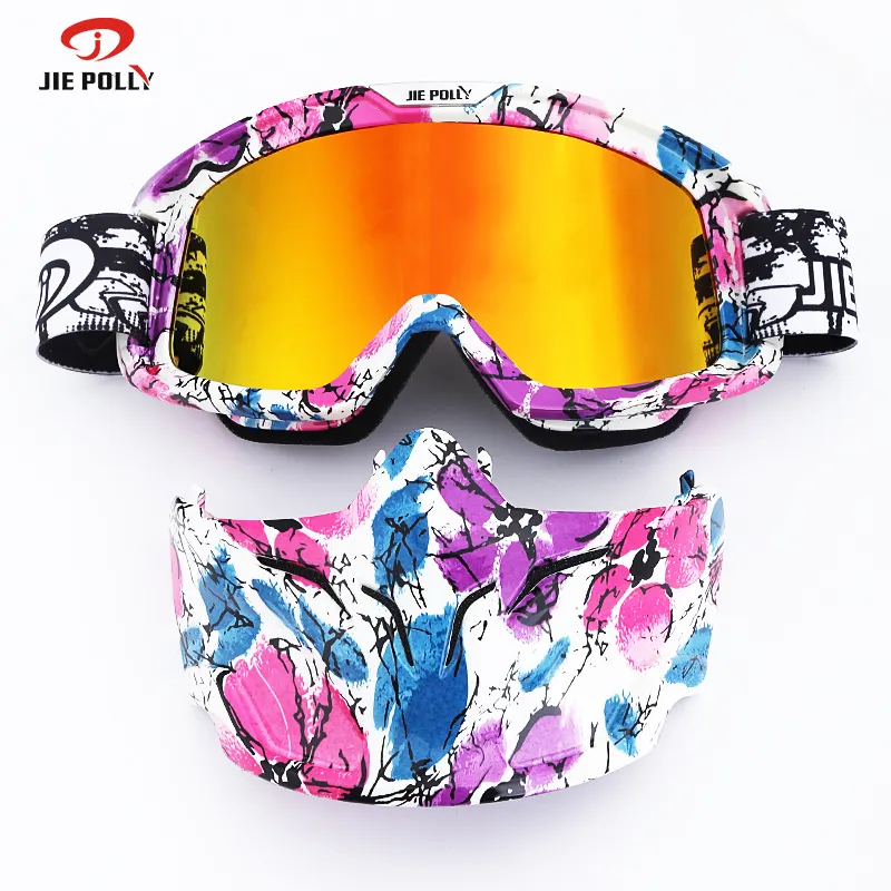 JIEPOLLY Outdoor Speed Motocicleta Googles Capacete Óculos Máscara Facial Proteger E Espelho Corrida Motocross Goggles Máscara para Homens