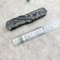 Couteau de poche OEM OTF pliable et verrouillable pour camping et défense personnelle, avec lame à ressort automatique et bouton de verrouillage sur la poignée