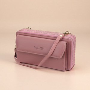 กระเป๋าโทรศัพท์สะพายข้างสำหรับผู้หญิง Baellerry สีชมพูอ่อน ปิดด้วยซิป ทรงสี่เหลี่ยมแนวนอน ใช้ได้ทุกวัน - Product Image 1