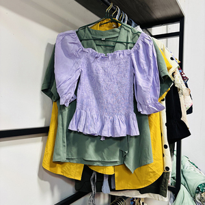 เสื้อเบลาส์ผ้าฝ้ายสำหรับผู้หญิง, เสื้อผ้ามือสองสไตล์ผสมอูเคย์อูเคย์ - Product Image 4