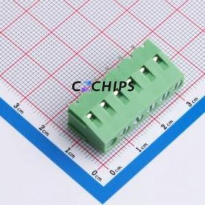 XY128V-A-5.08-6P Screw Terminal Block Through hole Component (THT),P=5.08mm Connector 1x6P 5.08mm Green Through Hole - Product Image 1