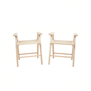 Silla Plegable de Madera Natural, Diseño Minimalista, para Jardín, Uso en Exteriores, Construcción de Madera Sólida, Forma Rectangular, Estilo Plegable - Product Image 1