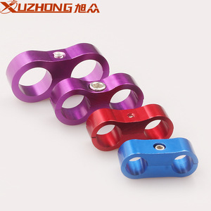 Collier de serrage universel en alliage d'aluminium Xuzhong pour conduite d'huile de voiture, fixation double trou, compatible AN4 AN6 AN8 AN10 AN12 - Product Image 1