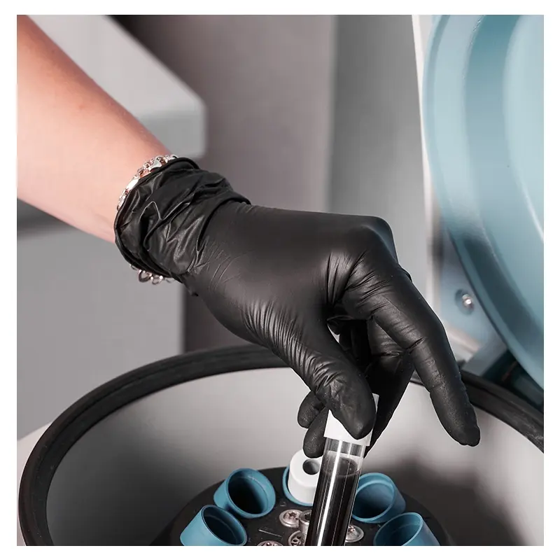 4mil Black Nitrile Disposable Gloves, Food-Safe Powder-Free Heavy-Duty Textured Fingertips Latex-Free Small Gloves