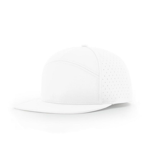 Unisex personalizado estructurado ala plana impermeable 7 paneles de color sólido Snapback sombrero con corte láser transpirable gorra de protección solar - Product Image 1