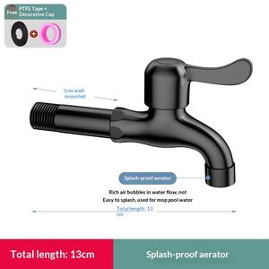 <span class=keywords><strong>Robinet</strong></span> de jardin allongé en acier inoxydable SUS304 noir mat, à ouverture rapide, pour extérieur, mural, à col long, pour buanderie - Product Image 6