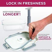Vacumeerbare glazen voedselbewaarcontainers set met handpomp, BPA-vrij, lekvrij, luchtdichte deksels voor maaltijdvoorbereiding & lunchresten