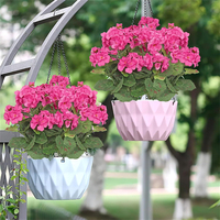 YOPIN-7680 5 kepala bundel bunga Geranium buatan untuk bunga Geranium sutra luar ruangan tanaman taman luar ruangan Begonia bunga imitasi