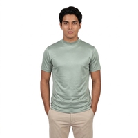 Livraison rapide T-shirt décontracté pour homme en coton soyeux, couleur unie, version classique, col rond, manches courtes, très vendu en Europe
