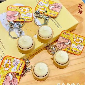 พวงกุญแจตุ๊กตาซาลาเปาจีนแบบนึ่งขนาดเล็ก ของตกแต่งกระเป๋า - Product Image 1
