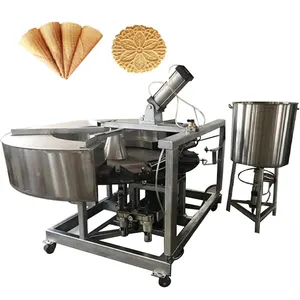 High Output Electric Gas Heating Icecream Wafer Sugar Cone Maker Ice Cream Waffle Cone Making Machine for Making Ice Cream Cone