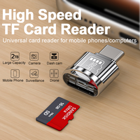 Lecteur de carte USB 3.1 Type-C TF OTG haute vitesse 5 Gbps, mini lecteur de carte SD externe pour téléphones Samsung, drones DJI, caméras d'action