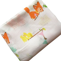 Couverture pour bébé en mousseline de coton biologique à motif floral, impression numérique personnalisée, certifiée OEKO-TEX, 200TC, respirante, anti-boulochage