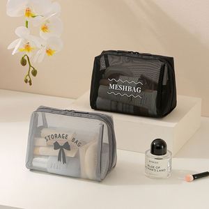 Large Capacity Nylon Mesh Cosmetic Bag Travel <b>Storage</b> with Zipper Closure <b>for</b> <b>Makeup</b> <b>Storage</b> - Product Image 3