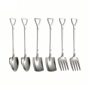 Wholesale Stainless Steel Shovel Shaped Spoon Watermelon <b>Desserts</b> <b>Fork</b> Ice Cream Spoon Fruit <b>Fork</b> for Party Restaurant Home Use - Product Image 1