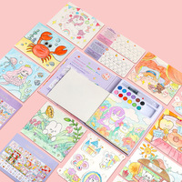 Ensemble de coloriage DIY exclusif transfrontalier pour enfants, avec peintures intégrées, pour aquarelle, gouache et gribouillage, 32 tailles, Chine