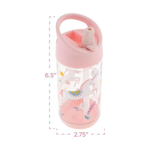 Custom Cute 400ML 500ML 750ML Transparent Clear Plastic Tritan/PET/PP Kids Water <b>Bottle</b> for School Outdoor Use Straw Lid - Product Image 3