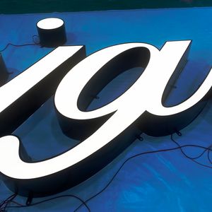 Customizable Logo Model Letter <strong>3D</strong> Metal Acrylic LED Neon Sign Changeable Front Luminous Characters for Outdoor <strong>Decoration</strong> - Product Image 3