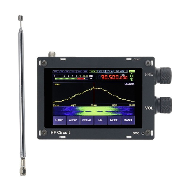 Hifi Audio MALAHIT SDR 50KHz-2GHz 3.5-inch Screen 160kHz Span SDR Receiver Radio 1.10C AM/SSB/NFM/WFM with Speaker Black