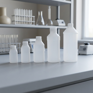 Botellas de plástico de boca estrecha para laboratorio, para reactivos, soluciones, líquidos y muestras, con tapa de rosca segura. - Product Image 5