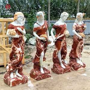 Décoration de jardin Célèbre grecque grandeur nature Statues de dame en marbre blanc en pierre Déesse des quatre saisons - Product Image 4