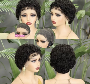 Letsfly 49$ Promotion HD Lace Chioma Short Cut Curly <b>Wigs</b> With Baby Hair 13x4 Lace Frontal 100% Human Hair Natural Wholesale120g - Product Image 1