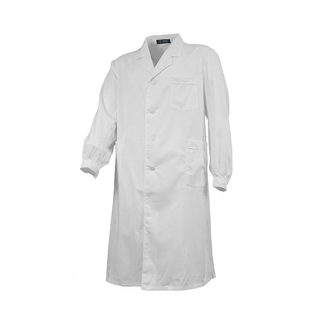 Medical Woven Anti-wrinkle Waterproof Anti-oil Slim Fit Unisex White Hospital Doctor Long Sleeve Cotton Polyester Lab Coat