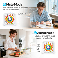 Jam Pomodoro Yunbaoit untuk ADHD, Dapur, Memasak, Belajar, Pengatur Waktu Senyap, Alat Manajemen Waktu, Disk Hewan, Timer Visual Hitung Mundur untuk Anak-anak dan Dewasa