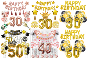 40th วันเกิด Happy Birthday 40แขวนตกแต่ง Swirl 40ปี Party Supplies - Product Image 5