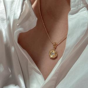 Colgante de Plata de Ley S925 de Estilo Retro Italiano Francés, Simple, Medieval, Vintage, con Diseño de Corazón Irregular y Acabado en Oro Rosa - Product Image 4