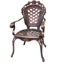 Ensemble table et chaises en alliage d'aluminium imperméable de style vintage pour cour, jardin, villa, terrasse, salle à manger