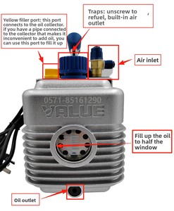 Pompe à vide Bipolar 2L VALUE 2FY-2C-N pour l'entretien de la climatisation et de la réfrigération - Product Image 3