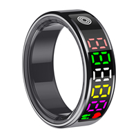 Bague connectée de suivi de santé en gros, étanche 5ATM, en acier titane, moniteur de sommeil et de fréquence cardiaque, contrôle par application, rappel d'appel, pour hommes