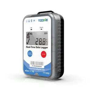 TZONE produk baru TT19SI Real Time GPS Data Logger Iot Solution 4G temperatur Monitor kelembaban