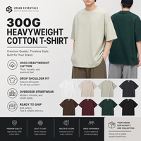 Kaos Oversize Katun Berat 300G 8 Warna Drop Shoulder Loose Fit Streetwear Katun Combed Grosir Custom Logo