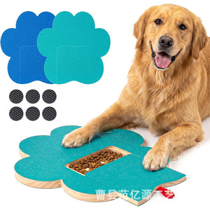 Floral Wooden Dog Scratching <b>Post</b> With Hidden Treat Box Training Toy For Pets - Product Image 1