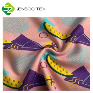 Top quality soft 40S 100% organic cotton printed interlock fabric for baby pajamas