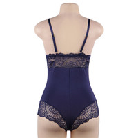 Pyjama sexy pour femmes, combinaison de lingerie en modal grande taille 5XL, combinaison élastique sans entrejambe, en dentelle douce et confortable, style bodycon