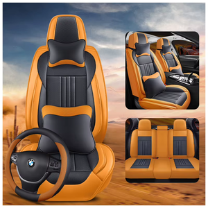 Protection et décoration intérieure de voiture haut de gamme, style business luxueux, cuir Nappa, 16 pièces, housses de siège de voiture complètes, toutes saisons - Product Image 1