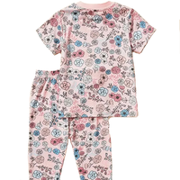 Ensemble de mode mignon en fibre de bambou pour bébés filles, hauts souples et extensibles, pantalon avec motif de fleurs, tenue confortable pour petite princesse