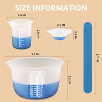 Kit d'outils de mesure en silicone pour résine, fournitures réutilisables pour la résine, bâtonnets de mélange, pipettes, gobelets pour moules, fabrication de bijoux