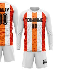 <b>Long</b> Sleeve Stripe Soccer or Jersey Set Football Uniform Breathable Performance Sportswear <b>Match</b> Training Kit Sportwear - Product Image 2