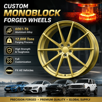 Jantes forgées GW Custom 6061-T6 à 10 branches, concaves profondes, à rebord échelonné, en alliage brossé or pour BMW M3 M4 Audi RS6 PCD 5x112 5x120