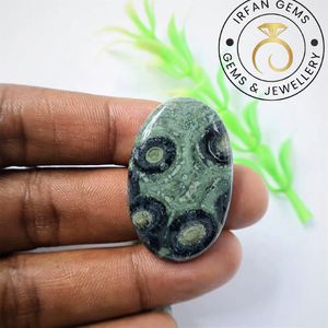 Jaspe Kambaba al por mayor, cabujón hecho a mano, forma ovalada/redonda de pera, verde, mineral natural para joyería, artesanía y fines curativos. - Product Image 1
