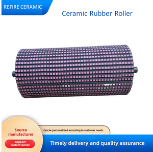 Rodillo antideslizante resistente al desgaste envuelto con placa de goma cerámica autolimpiante para entornos húmedos y hostiles - Product Image 2