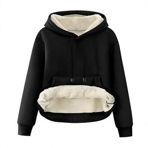 Sweat à capuche en polaire sherpa pour femme, pull chaud en peluche, sweat-shirt d'hiver doux et moelleux pour femme - Product Image 3